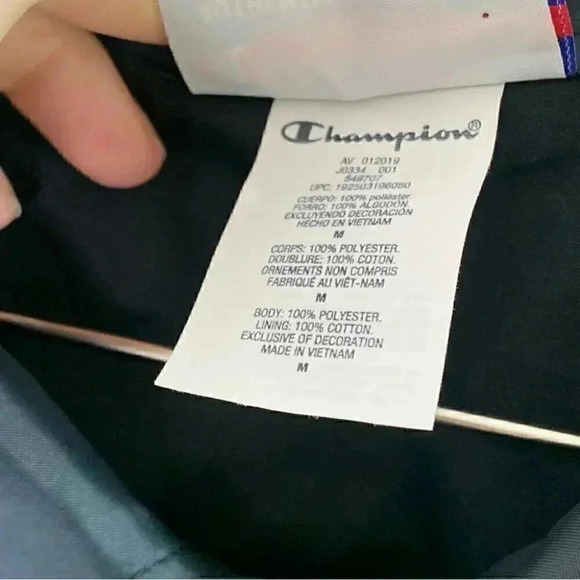 nwot Champion® Black Heritage Woven Coaches Jacket Sz M - Picture 9 of 9